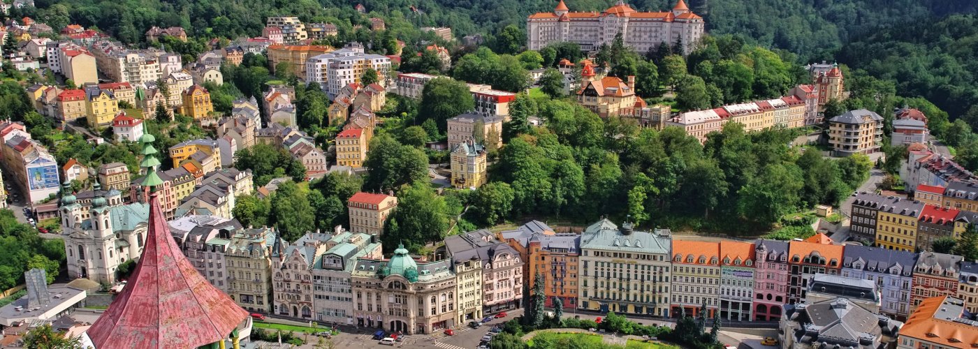 Blick auf das Kurzentrum in Karlsbad